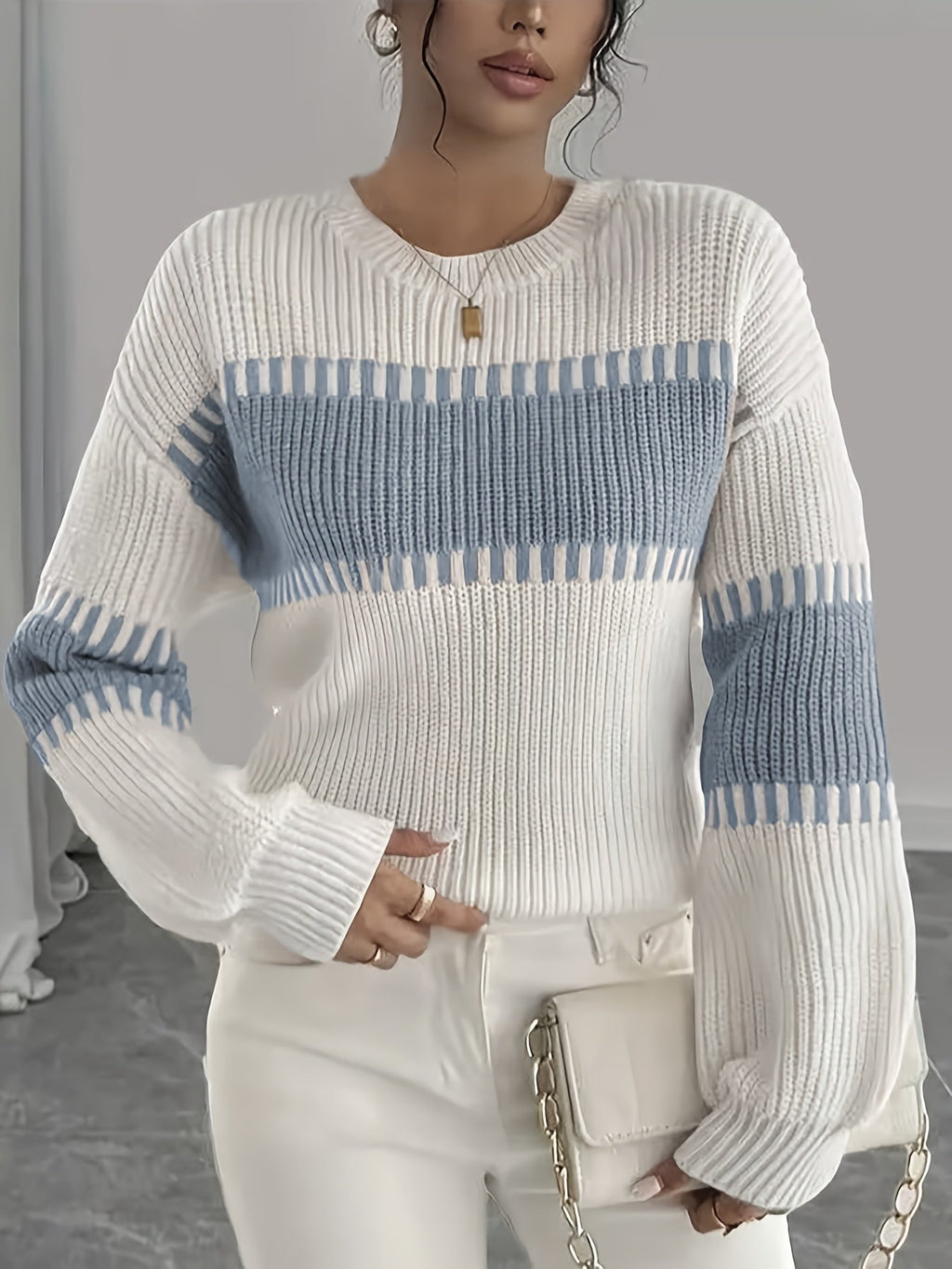 Women’s Colour-Block Striped Sweater
