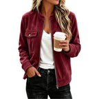 Women’s Suede-Look Zip Jacket - Casual and Elegant