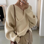 Women’s Cross-Knit Sweater – Elegant Comfortable Pullover