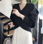 Women’s Cross-Knit Sweater – Elegant Comfortable Pullover