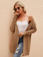 Women’s Long Open-Knit Cardigan - Soft and Versatile