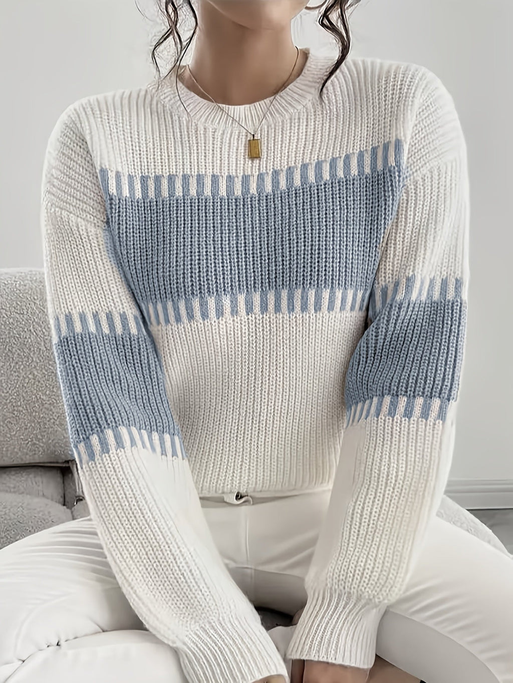 Women’s Colour-Block Striped Sweater