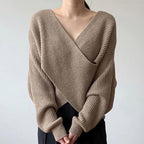 Women’s Cross-Knit Sweater – Elegant Comfortable Pullover