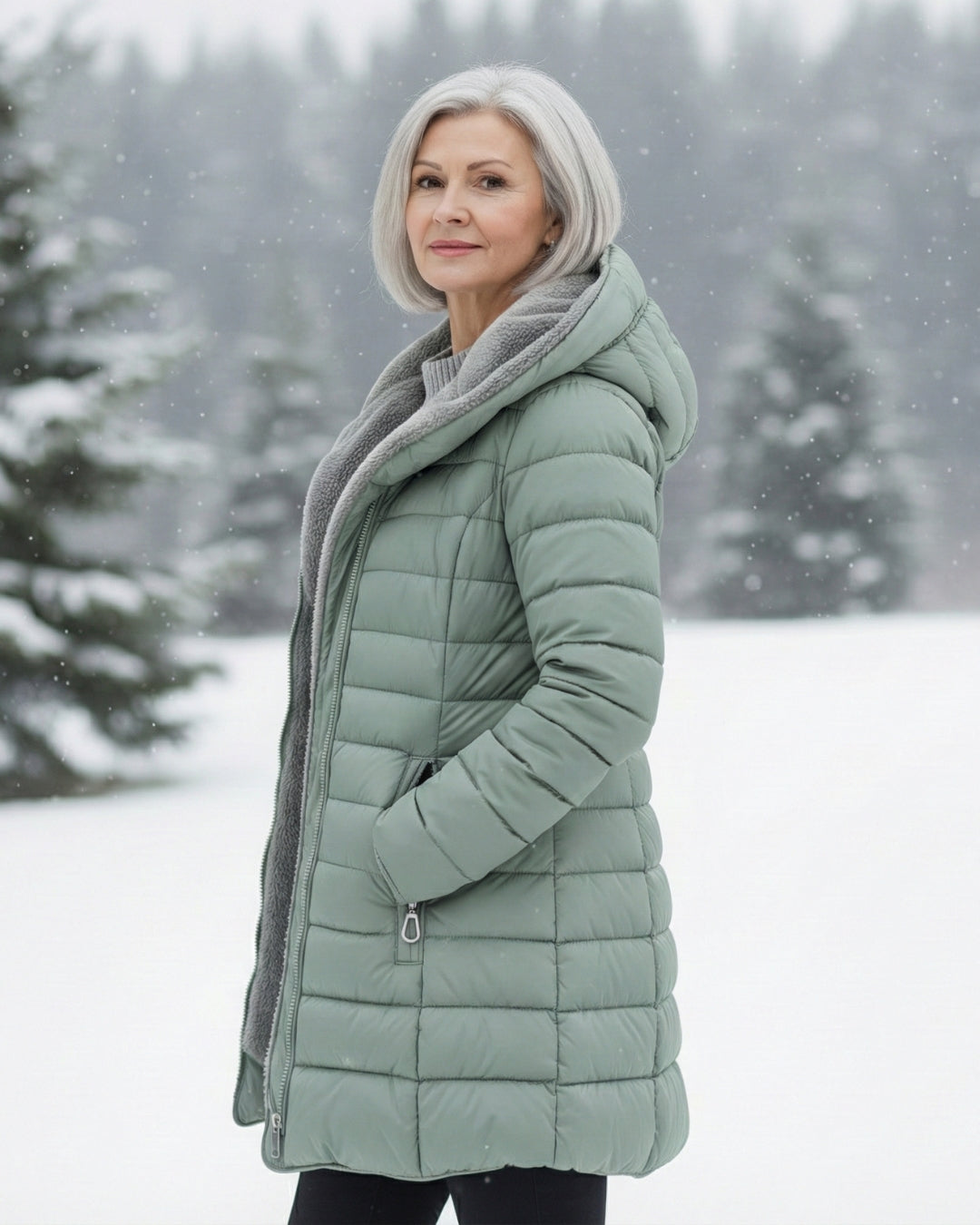 Padded Coat with Lined Hood
