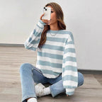 Women’s Striped Long Sleeve Top – Relaxed Modern Style