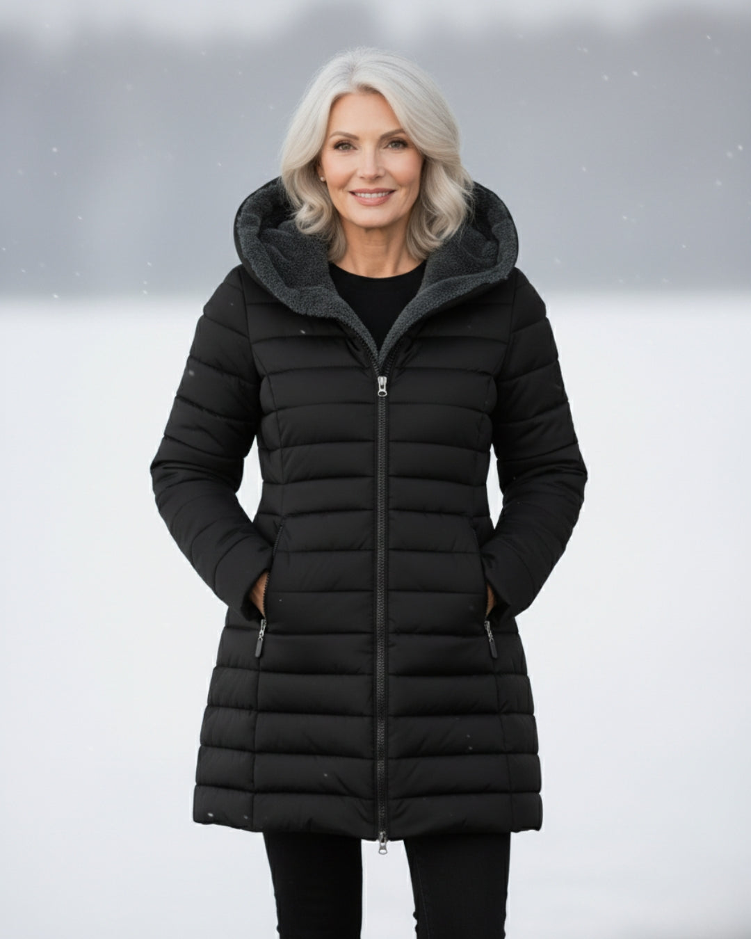 Padded Coat with Lined Hood
