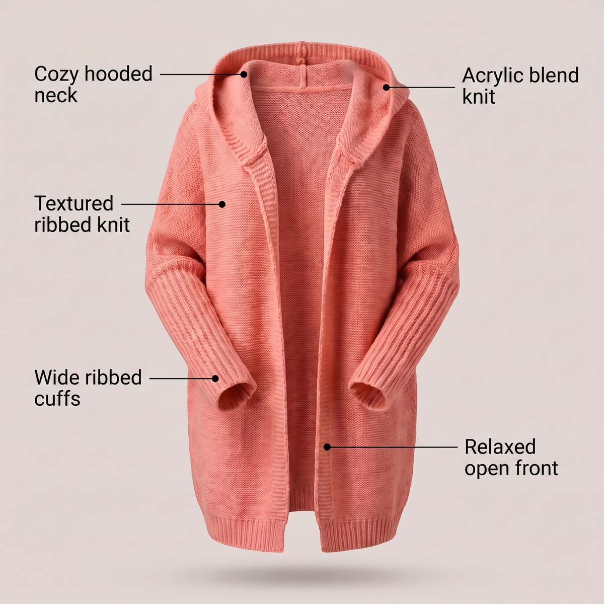 Women’s Loose Knit Cardigan - Soft and Versatile