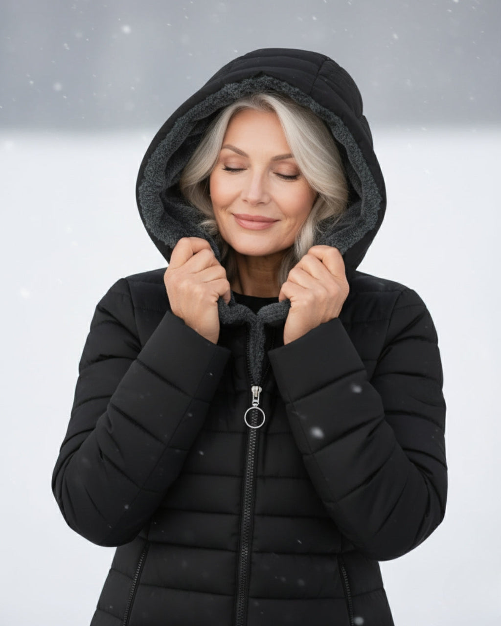 Padded Coat with Lined Hood