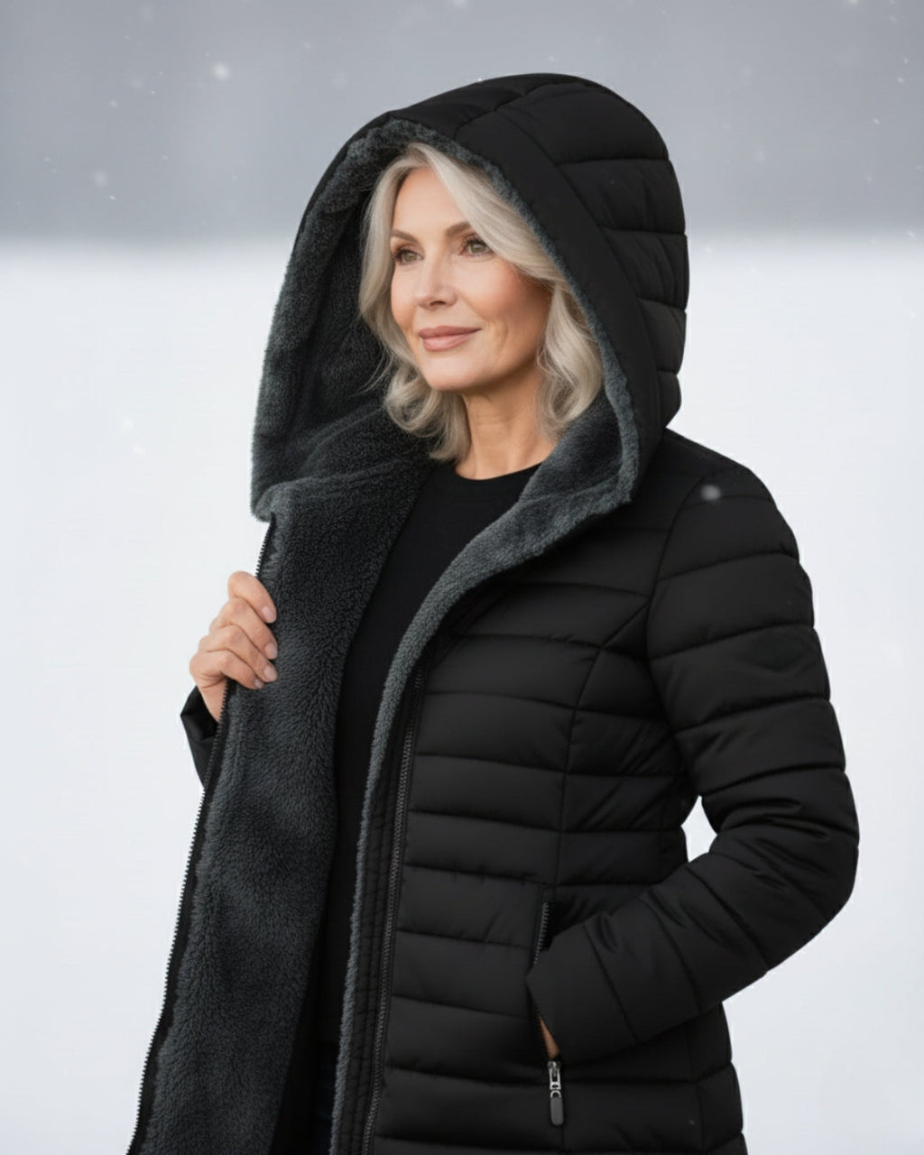 Padded Coat with Lined Hood