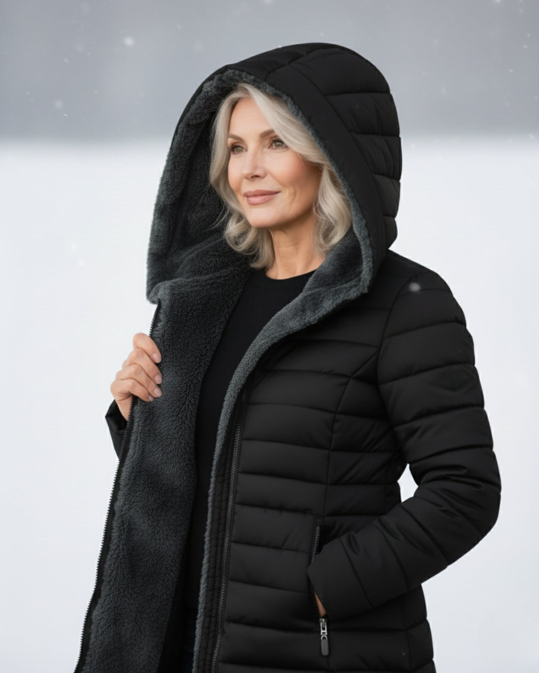 Padded Coat with Lined Hood