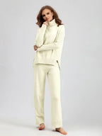 Women’s Turtleneck Sweater and Wide Leg Pants Set – Chic Comfortable Outfit