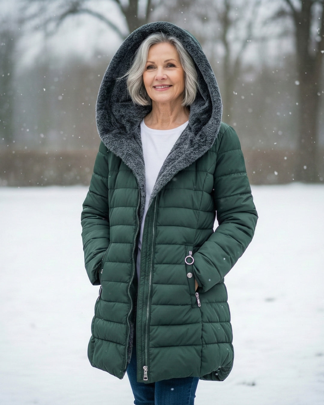 Padded Coat with Lined Hood