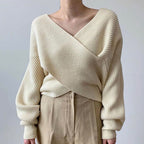 Women’s Cross-Knit Sweater – Elegant Comfortable Pullover
