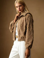 Women’s Plush Zip Jacket - Soft and Warm