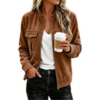 Women’s Suede-Look Zip Jacket - Casual and Elegant