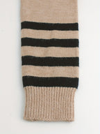 Women’s Ribbed Sweater with Striped Cuffs – Modern Cozy Knit