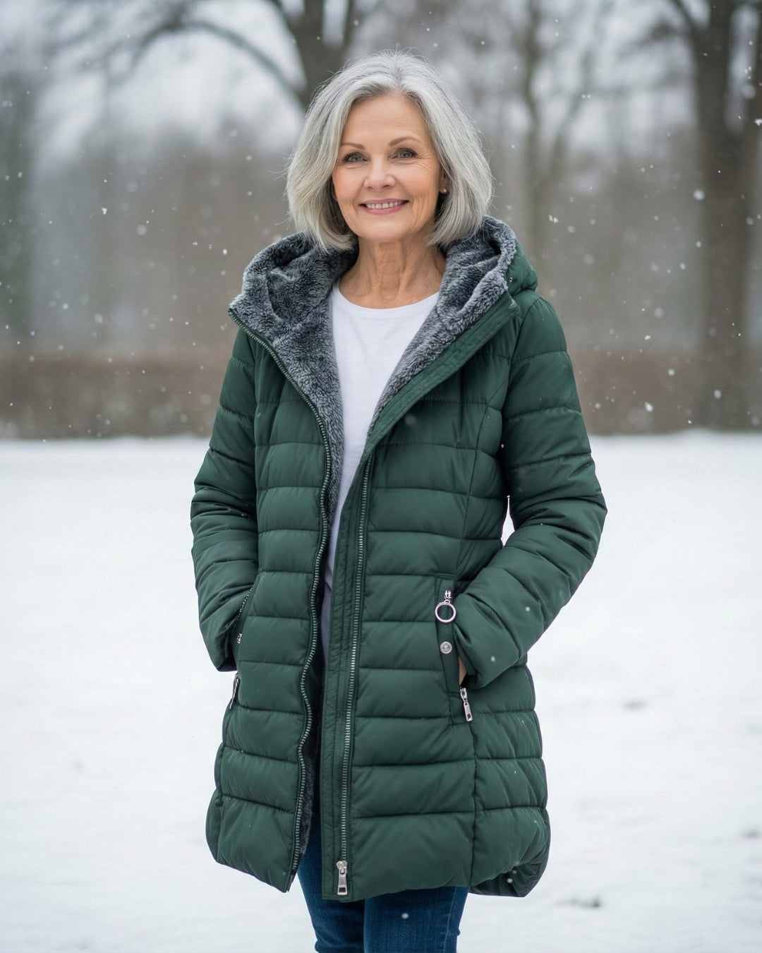 Padded Coat with Lined Hood