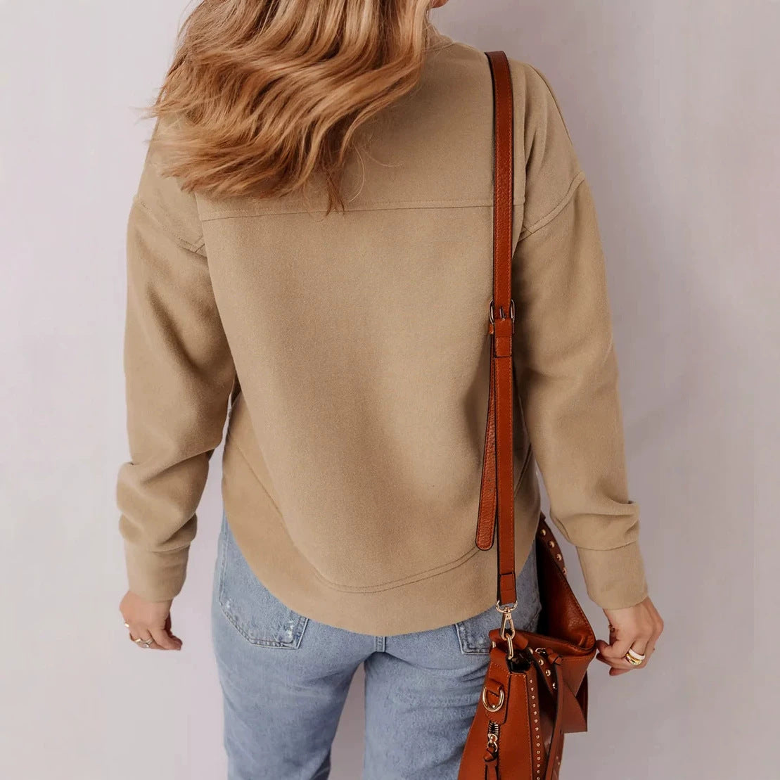 Women’s Drop-Shoulder Pullover Sweatshirt – Soft Cozy Style
