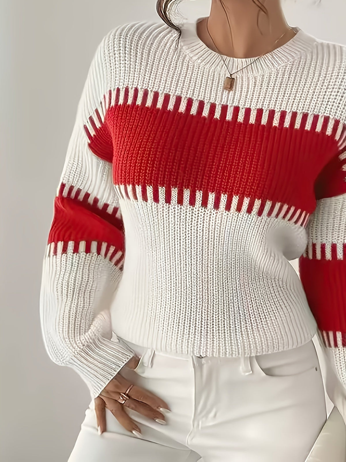 Women’s Colour-Block Striped Sweater