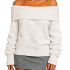 Women’s Long Sleeve Solid Knit Sweater – Soft Everyday Pullover