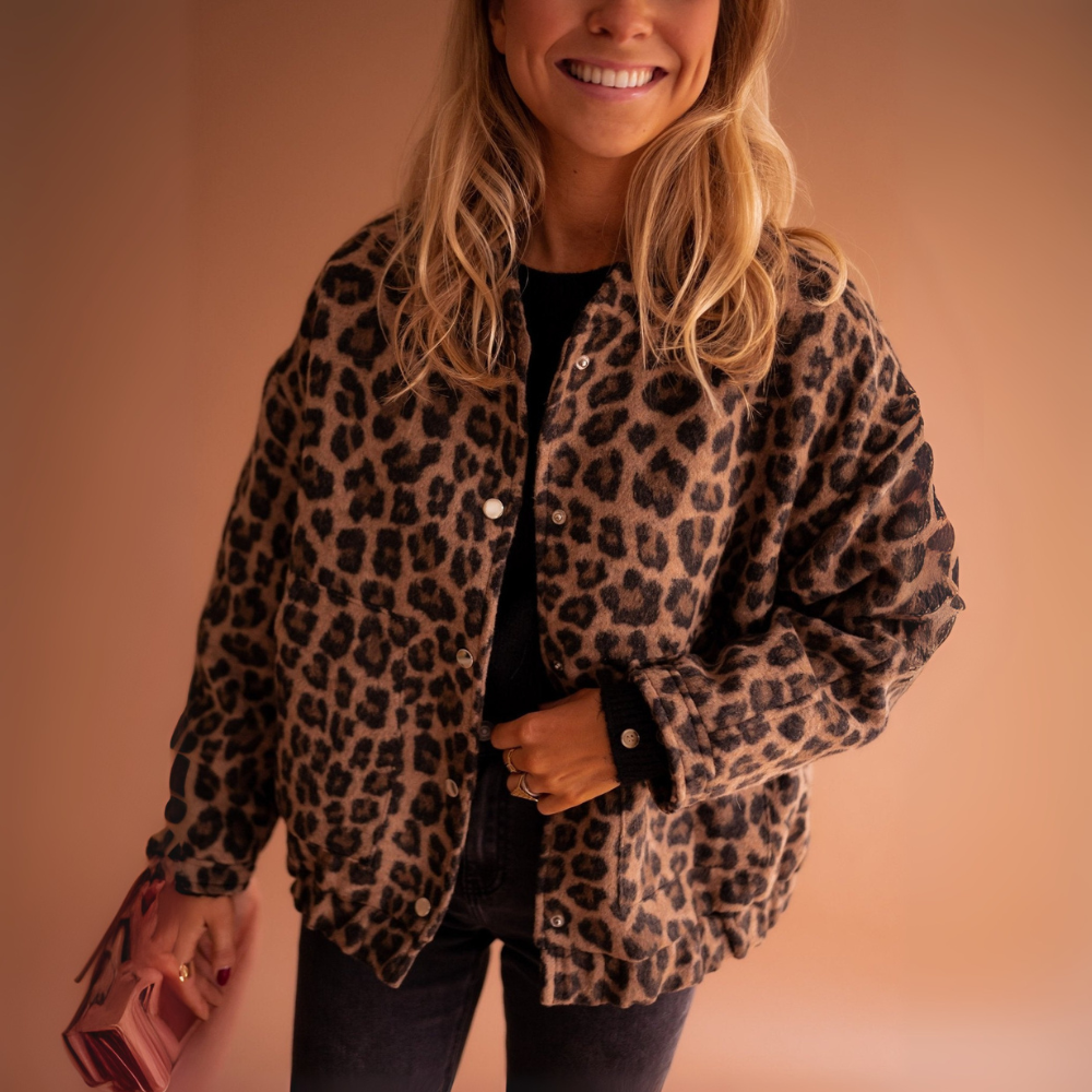 Oversized Leopard Print Jacket