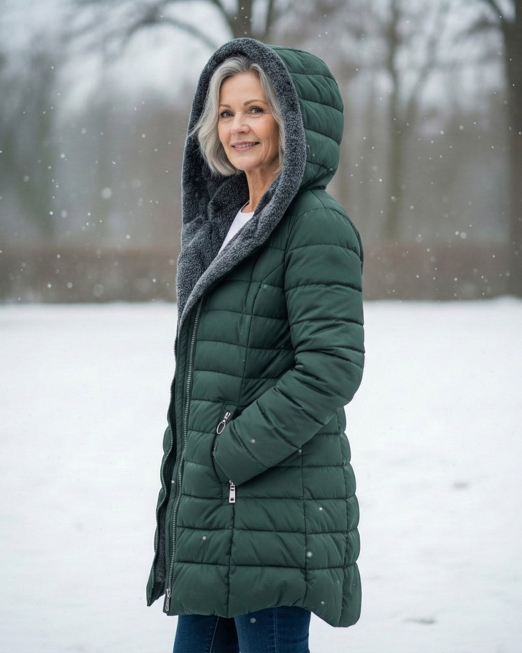 Padded Coat with Lined Hood
