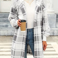 Women’s Plaid Hooded Cardigan – Warm Casual Knit