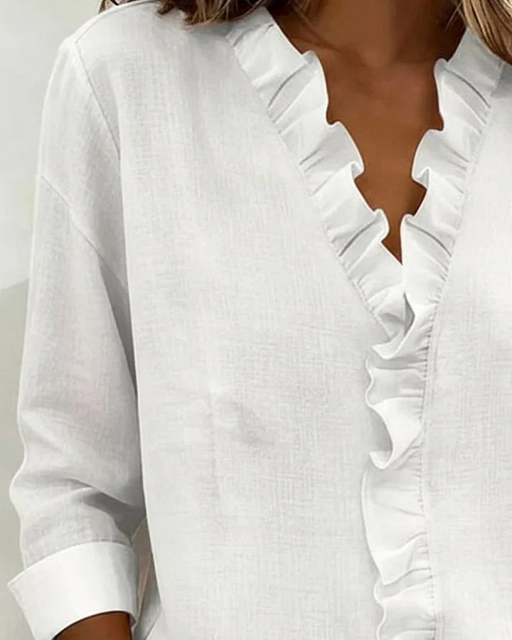 Women’s Lightweight V-Neck Blouse – Fluid Everyday Top
