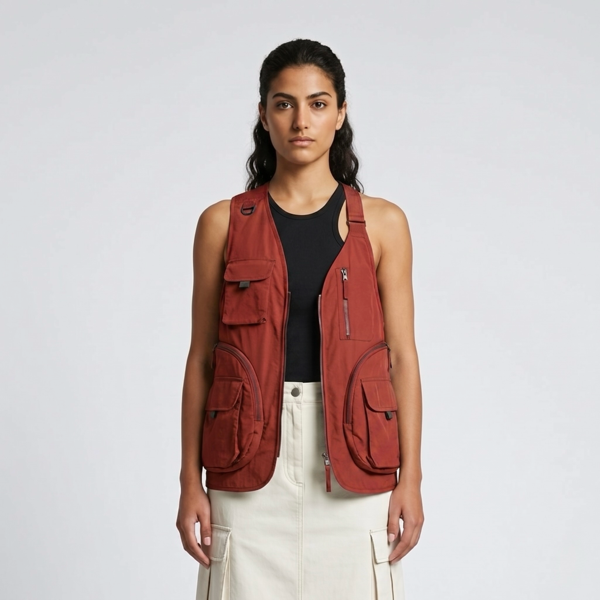 Utility Pocket Adventure Vest with Cargo Pockets and Front Zip