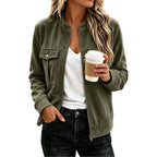 Women’s Suede-Look Zip Jacket - Casual and Elegant