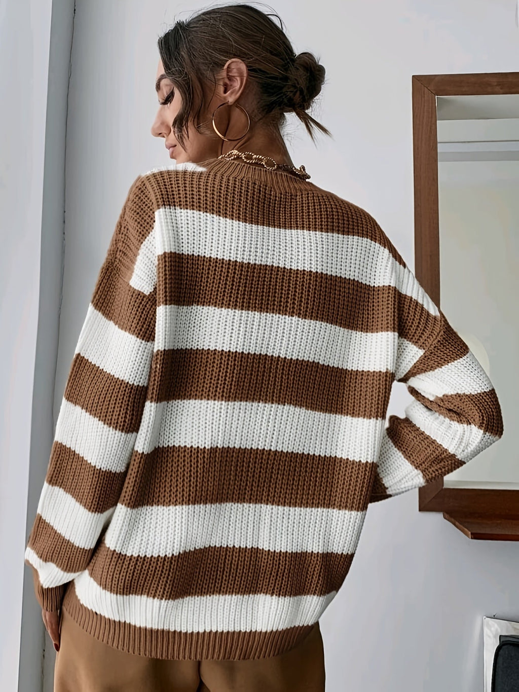 Women’s Relaxed Striped Sweater – Comfortable Everyday Knit