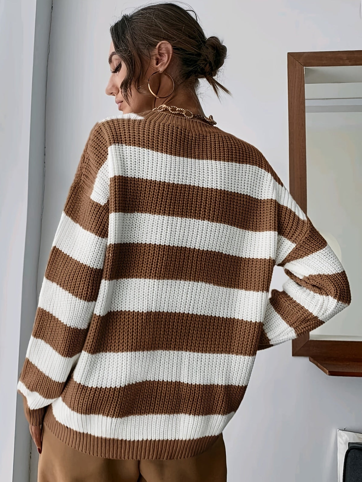 Women’s Relaxed Striped Sweater – Comfortable Everyday Knit