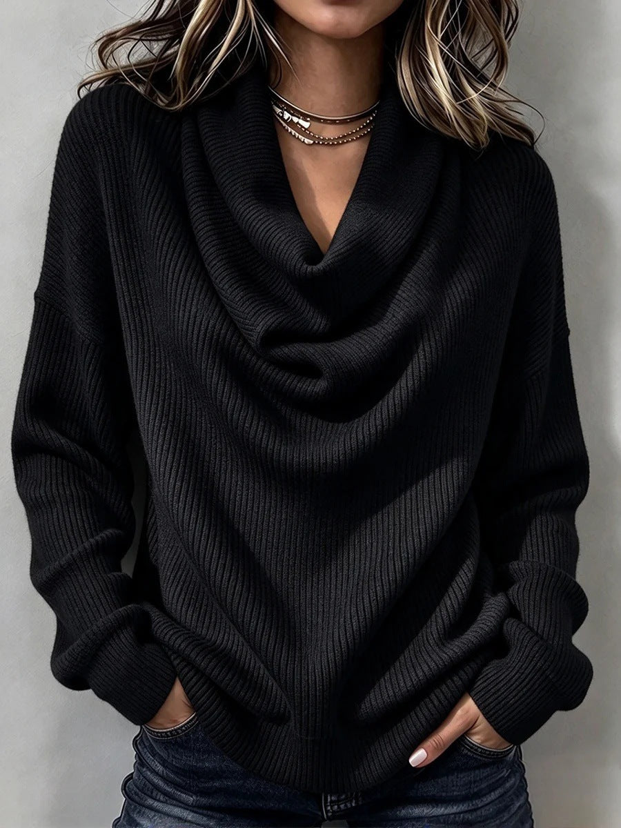 Women's Solid-color Loose Long-sleeve T-shirt