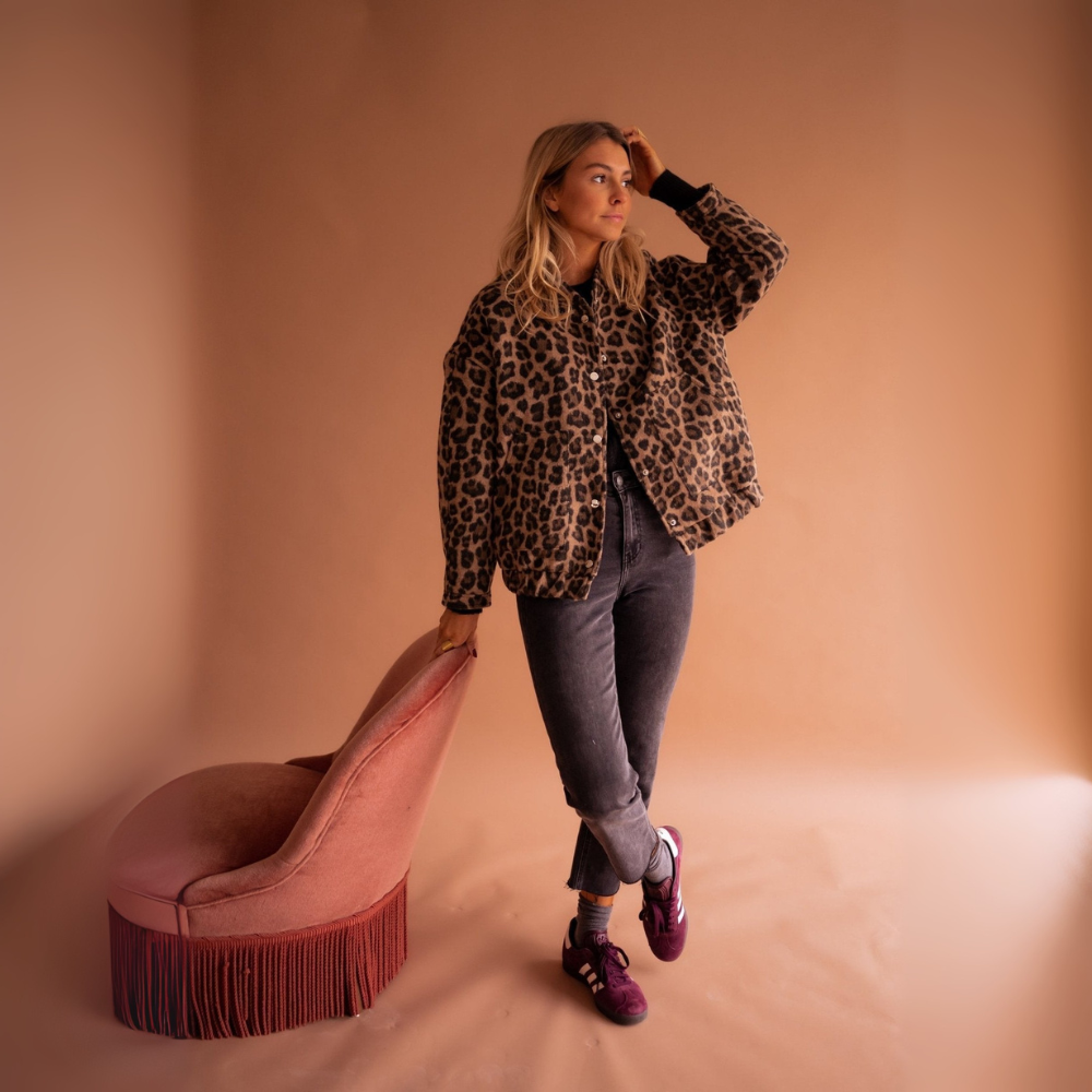 Oversized Leopard Print Jacket