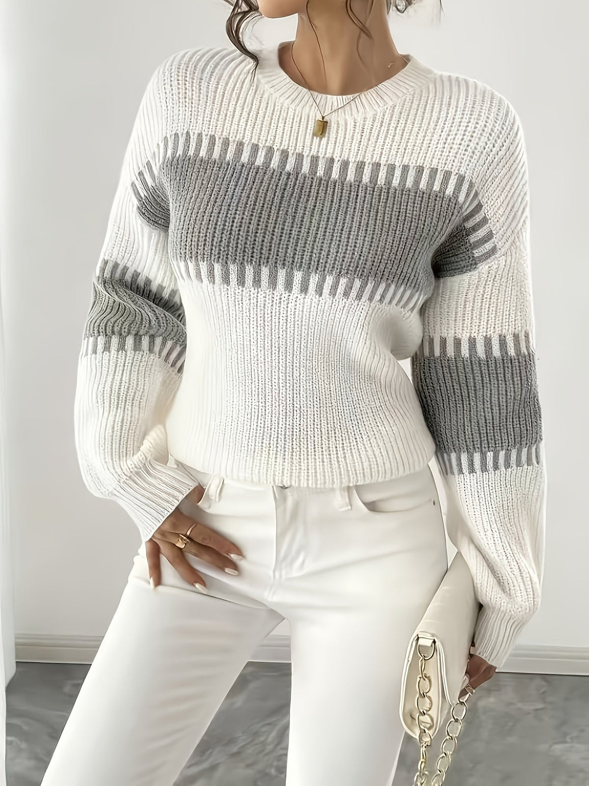 Women’s Colour-Block Striped Sweater