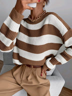 Women’s Relaxed Striped Sweater – Comfortable Everyday Knit