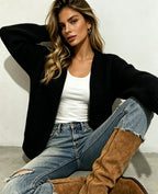 Solid Knit Cardigan Jacket - Soft and Versatile