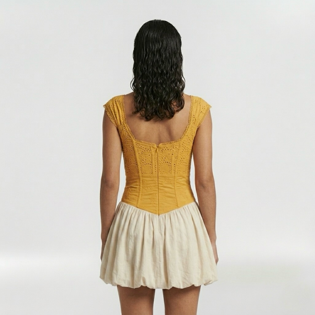 Lace Corset Peplum Top with Sculpted Bodice and Peplum Hem