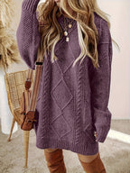 Women’s Cable Knit Sweater Dress – Warm Elegant Style