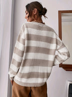 Women’s Relaxed Striped Sweater – Comfortable Everyday Knit