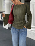 Waist-Cinching Pleated Shirt - Casual and Elegant