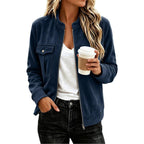 Women’s Suede-Look Zip Jacket - Casual and Elegant