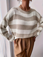 Women’s Relaxed Striped Sweater – Comfortable Everyday Knit