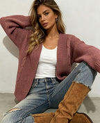 Solid Knit Cardigan Jacket - Soft and Versatile