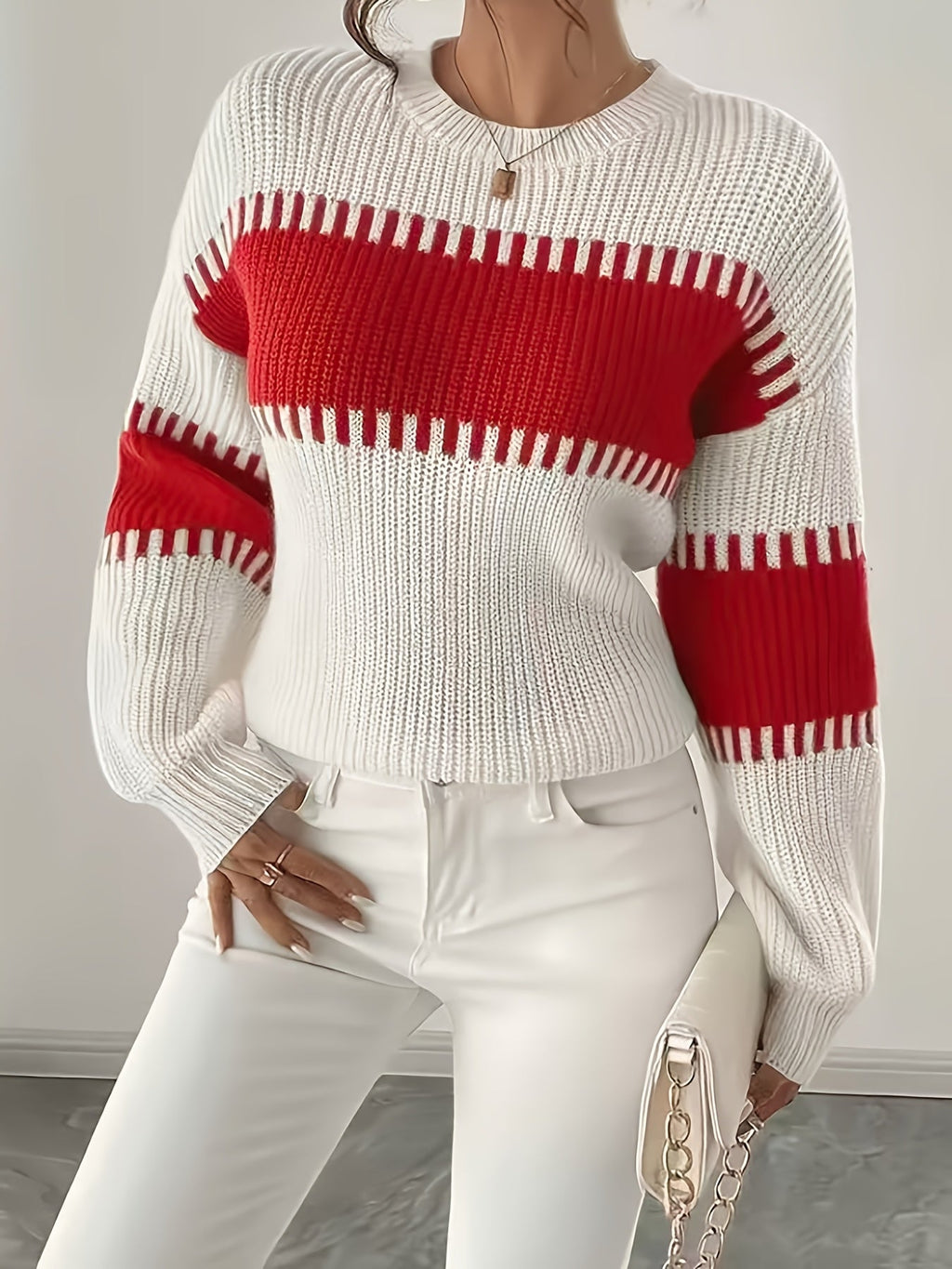 Women’s Colour-Block Striped Sweater