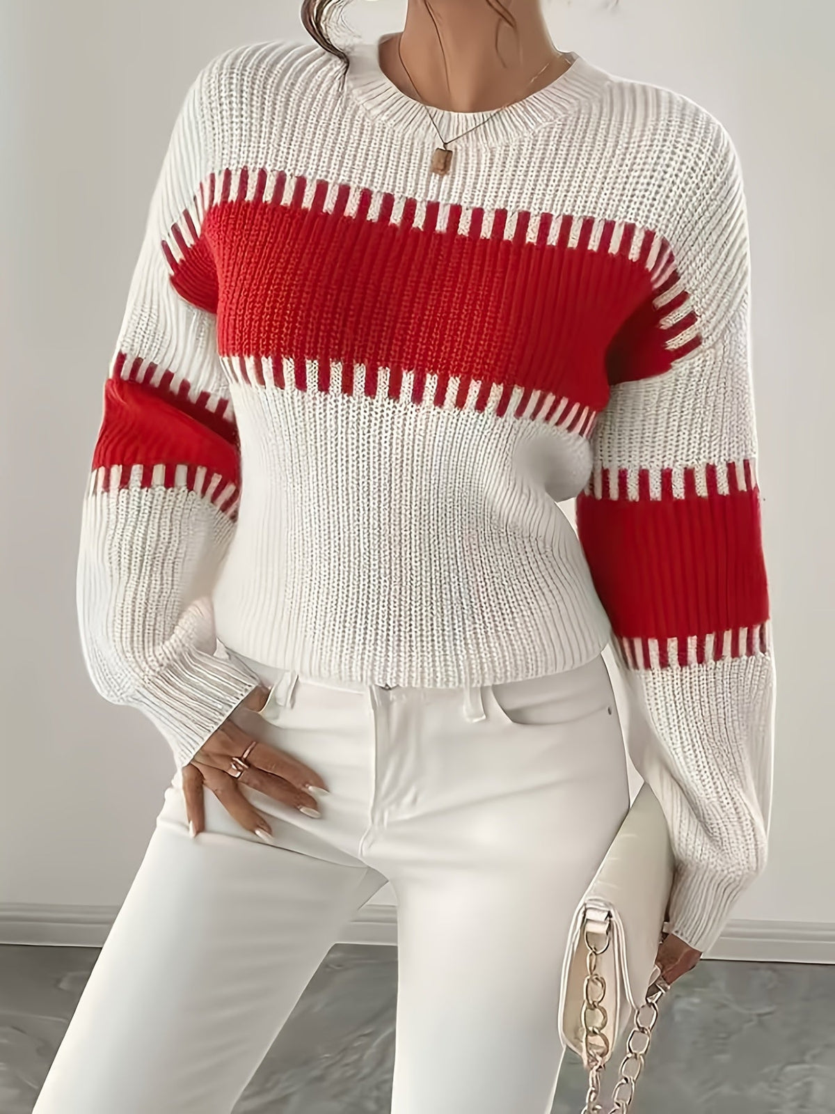 Women’s Colour-Block Striped Sweater