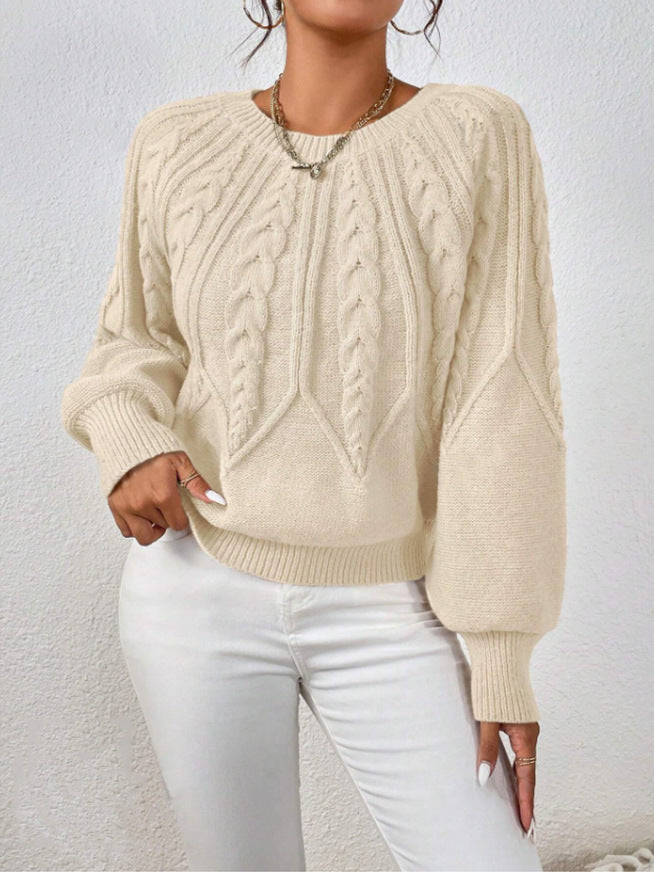 Women’s Cable-Knit Crewneck Sweater - Soft and Versatile