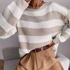 Women’s Relaxed Striped Sweater – Comfortable Everyday Knit