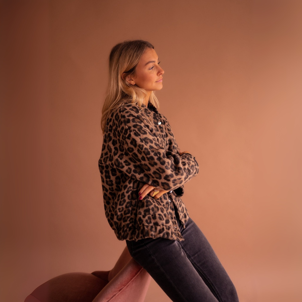 Oversized Leopard Print Jacket