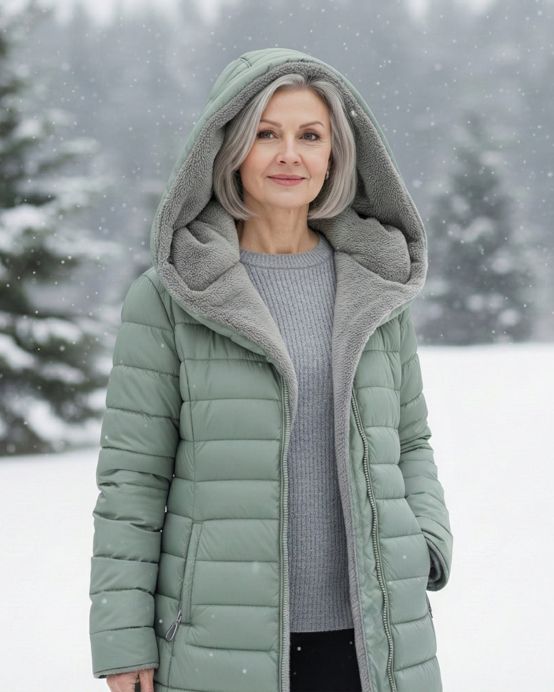 Padded Coat with Lined Hood